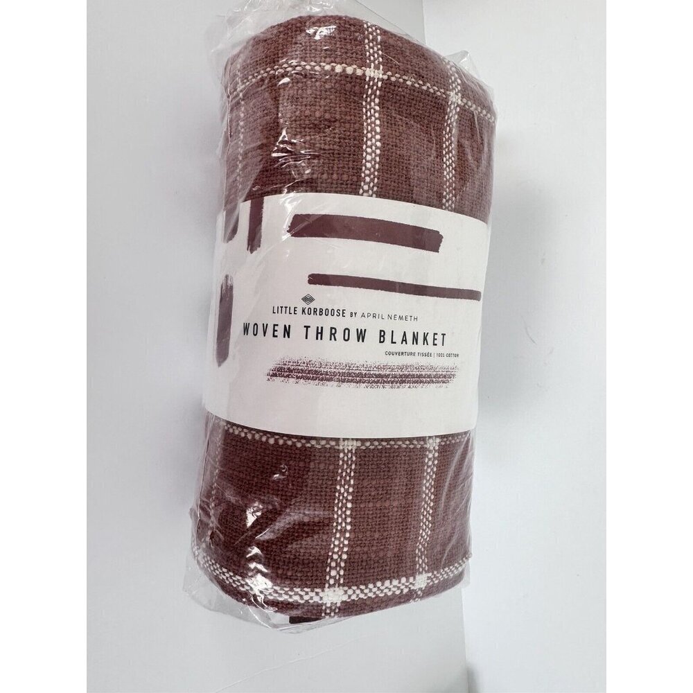 Little Korboose Woven Throw‎ Blanket 100% Cotton 50x60in FabFitFun NEW